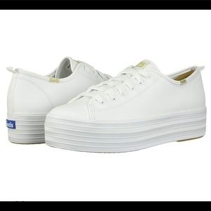 Women's Triple Up Leather Sneaker - White Platform